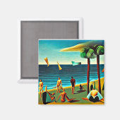 Naturisten op het strand magneet (Voorkant / Achterkant)