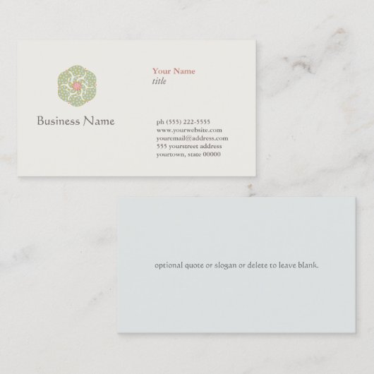 Naturopath Natural Holistic Health Healer Visitekaartje (Voorkant / Achterkant)