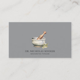 Naturopathic Doctor Mortar Pestle Black Visitekaartje