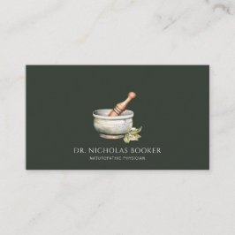 Naturopathic Doctor Mortar Pestle Black Visitekaartje