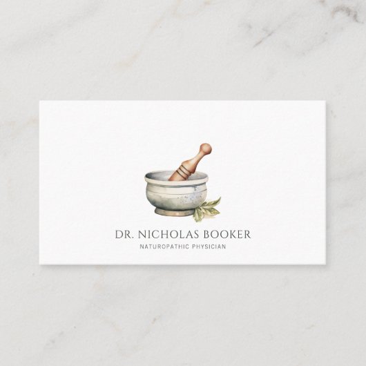 Naturopathic Doctor Mortar Pestle Visitekaartje (Voorkant)
