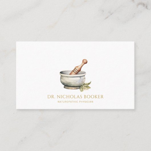 Naturopathic Doctor Mortar Pestle Visitekaartje (Voorkant)