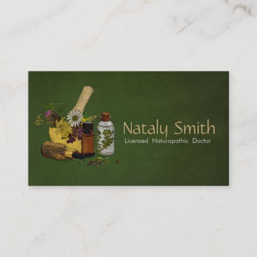 Naturopathic Medicine Illustration Visitekaartje (Voorkant)