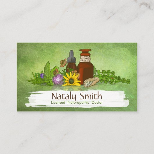 Naturopathic Medicine Illustration Visitekaartje (Voorkant)