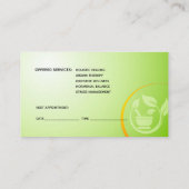 Naturopathie, Holistische genezing, Aromatherapie Afsprakenkaartje (Achterkant)