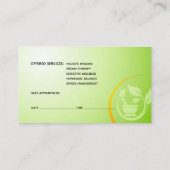 Naturopathie, Holistische genezing, Aromatherapie Afsprakenkaartje (Achterkant)