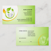 Naturopathie, Holistische genezing, Aromatherapie Afsprakenkaartje (Voorkant / Achterkant)