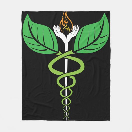 Naturopathische arts Caduceus Blanket Fleece Deken (Voorkant)
