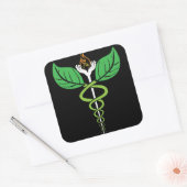 Naturopathische Caduceus-Sticker Vierkante Sticker (Envelop)