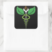 Naturopathische Caduceus-Sticker Vierkante Sticker (Tas)