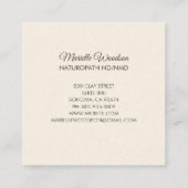 Naturopathische Doctor Mandala | Cream Vierkante Visitekaartje (Achterkant)