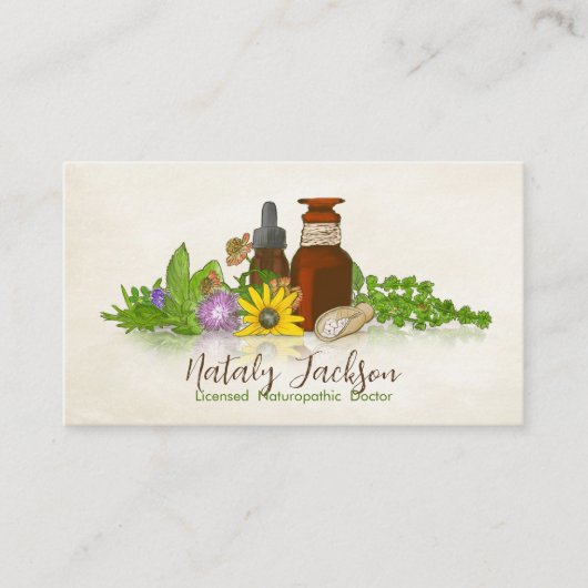 Naturopathische geneeskunde illustratie visitekaartje (Voorkant)