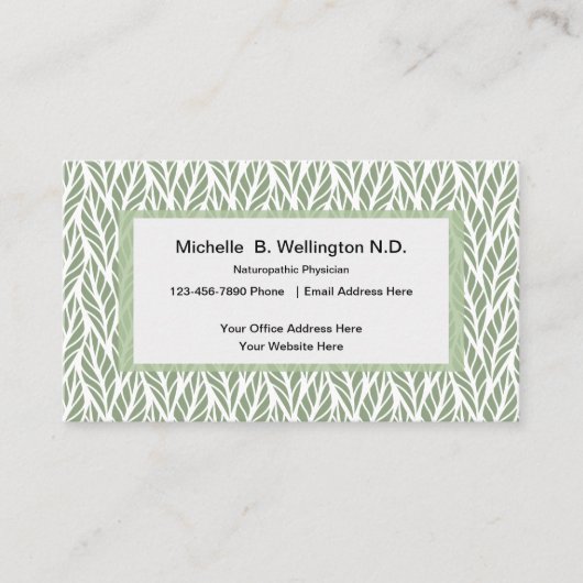 Naturopathische Natuur van de arts geïnspireerd Visitekaartje (Voorkant)