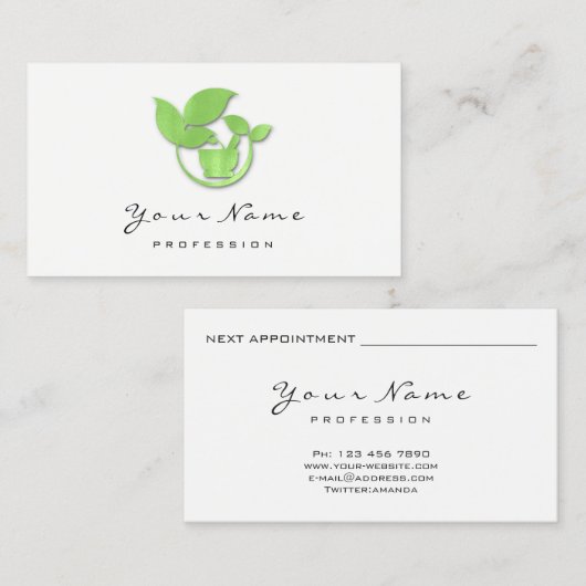 Naturotherapie Healthy Diet Ayuveda Green Logo Afsprakenkaartje (Voorkant / Achterkant)