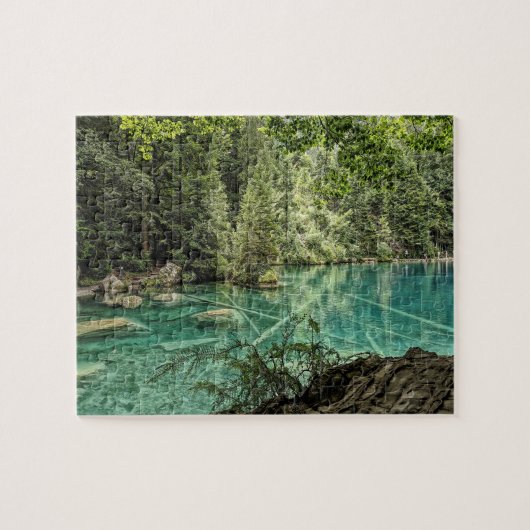 Naturpark Blausee Lake Jigzaag Puzzle Legpuzzel (Horizontaal)
