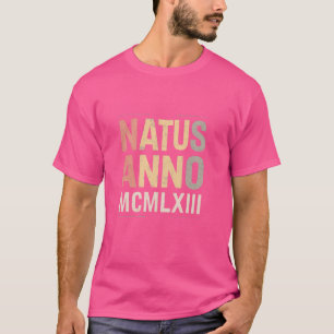 Natus Anno 1963 Verjaardagsfeest Romeinse cijfers T-shirt