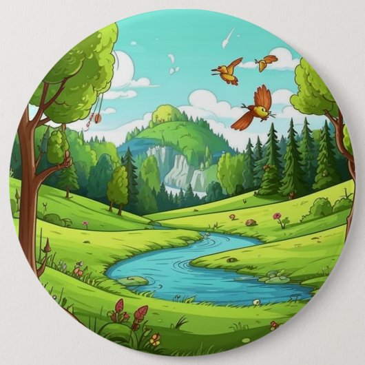 Natuur 15. ronde button 6,0 cm (Voorkant)