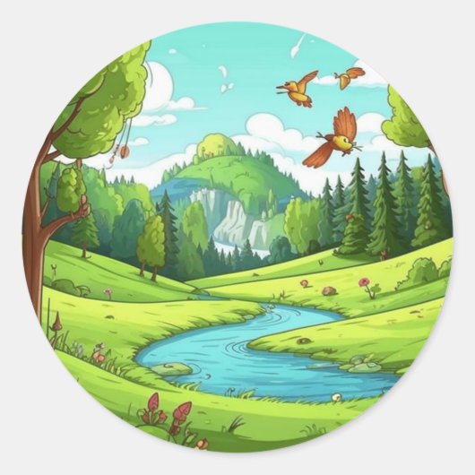 Natuur 15. ronde sticker (Voorkant)