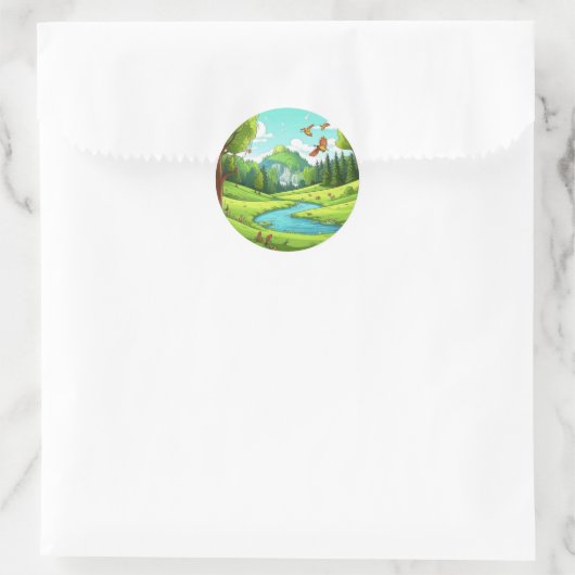 Natuur 15. ronde sticker (Tas)