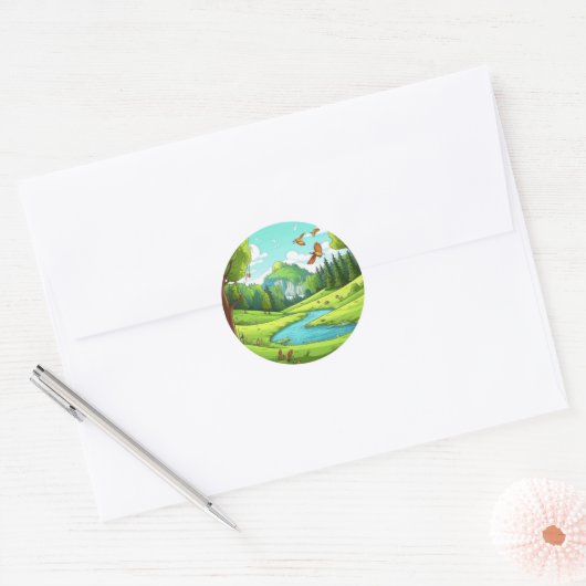 Natuur 15. ronde sticker (Envelop)