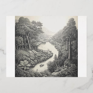 Natuur 16. folie uitnodiging briefkaart