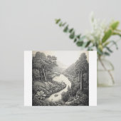 Natuur 16. folie uitnodiging briefkaart (Staand Voorkant)