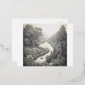 Natuur 16. folie uitnodiging briefkaart (Voorkant / Achterkant)