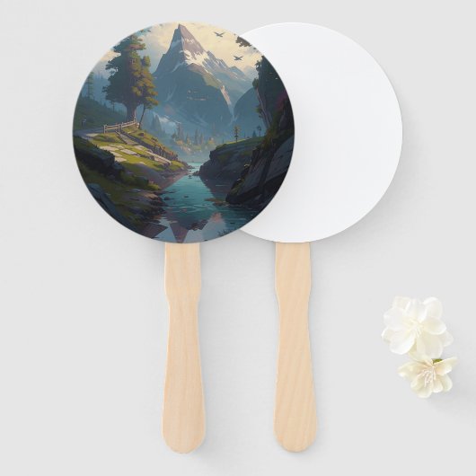 Natuur 20. handwaaier (Voorkant en achterkant)