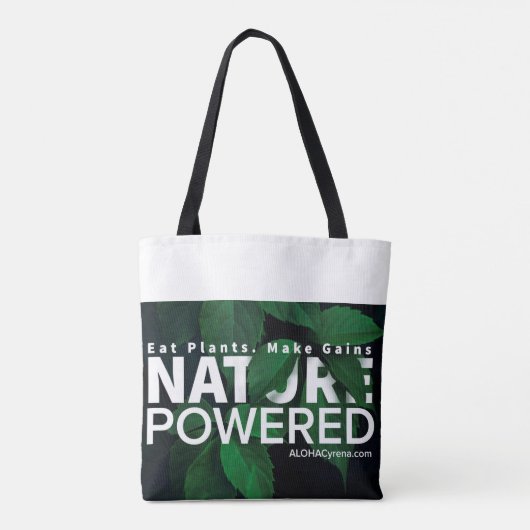 Natuur aangedreven. Eet Planten. Maak Gains. Tote Bag (Achterkant)