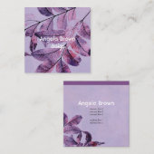 natuur aangepaste visitekaartjes sjabloon in paars (Voorkant / Achterkant)