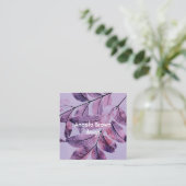 natuur aangepaste visitekaartjes sjabloon in paars (Staand voorkant)