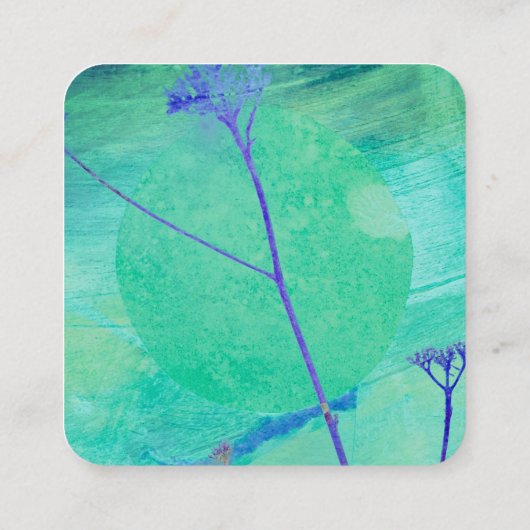 natuur abstract blauw dubbelzijdig gebruik vierkante visitekaartje (Achterkant)
