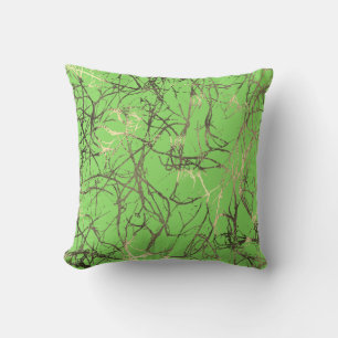 Natuur Abstract Groen Limoen Sepia Gold Nerves VIP Kussen