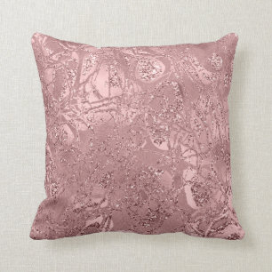 Natuur Abstract Roos Blush Gold Glitter Mauve Kussen