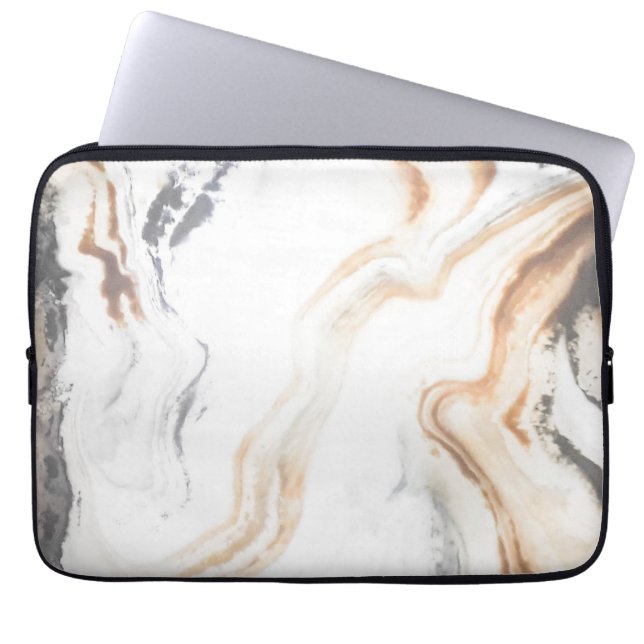 Natuur abstracte marmertextuur laptop sleeve (Voorkant)