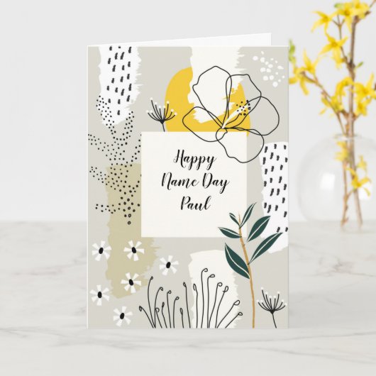 Natuur Abstracte-naamdagkaart Kaart (Gele Bloem)