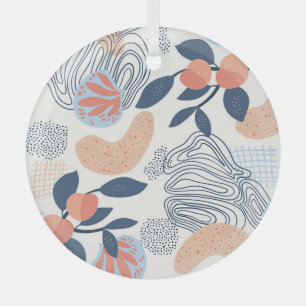Natuur Abstracte Vormen Naadloos Patroon Glas Ornament