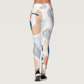 Natuur Abstracte Vormen Naadloos Patroon Leggings (Achterkant)
