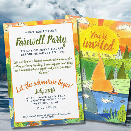 Natuur Adventure Farewell Party Kaart