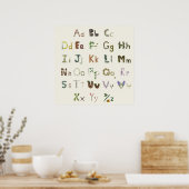 Natuur Alfabet Kinder Educatieve Botanische ABC Poster (Keuken)