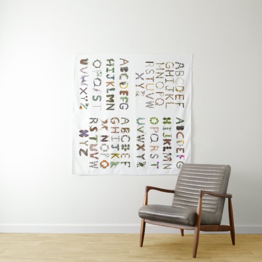 Natuur Alfabet Tapestry | Woodland Alphabet Wandkleed (In Situ (horizontaal))
