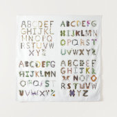 Natuur Alfabet Tapestry | Woodland Alphabet Wandkleed (Voorkant)