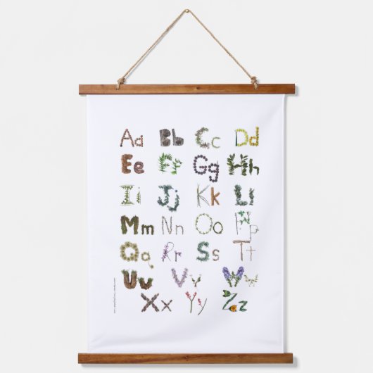 Natuur Alphabet Nursery Decor Hangend Wandkleed (Voorkant)