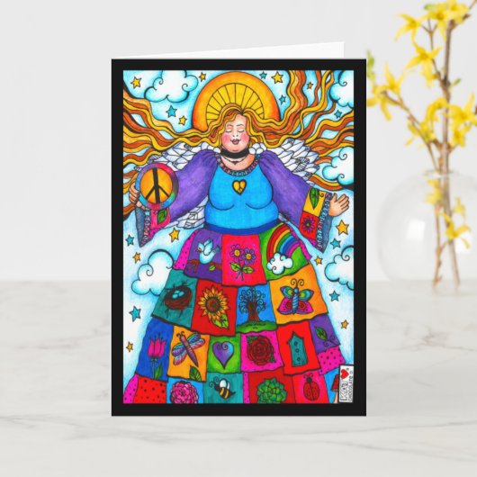 Natuur Angel Kaart (Gele Bloem)