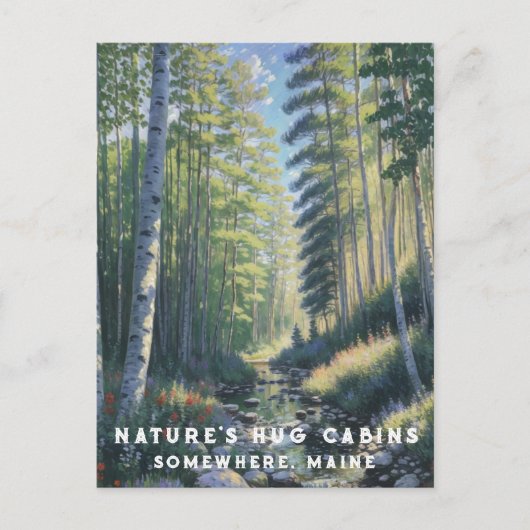 *~* Natuur AP49 Maine Bos Bossen Stream Vakantie Briefkaart (Voorkant)