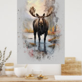 *~* Natuur AP49 MOOSE Artsy Forest Stream Poster (Keuken)