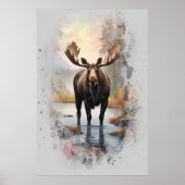 *~* Natuur AP49 MOOSE Artsy Forest Stream Poster (Voorkant)