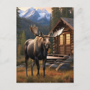*~* Natuur AP49 MOOSE Bossen Forest Dusk Mountains Briefkaart
