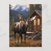 *~* Natuur AP49 MOOSE Bossen Forest Dusk Mountains Briefkaart (Voorkant)