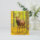*~* Natuur AP49 MOOSE Bossen Forest Herfst Geel Briefkaart (Staand voorkant)